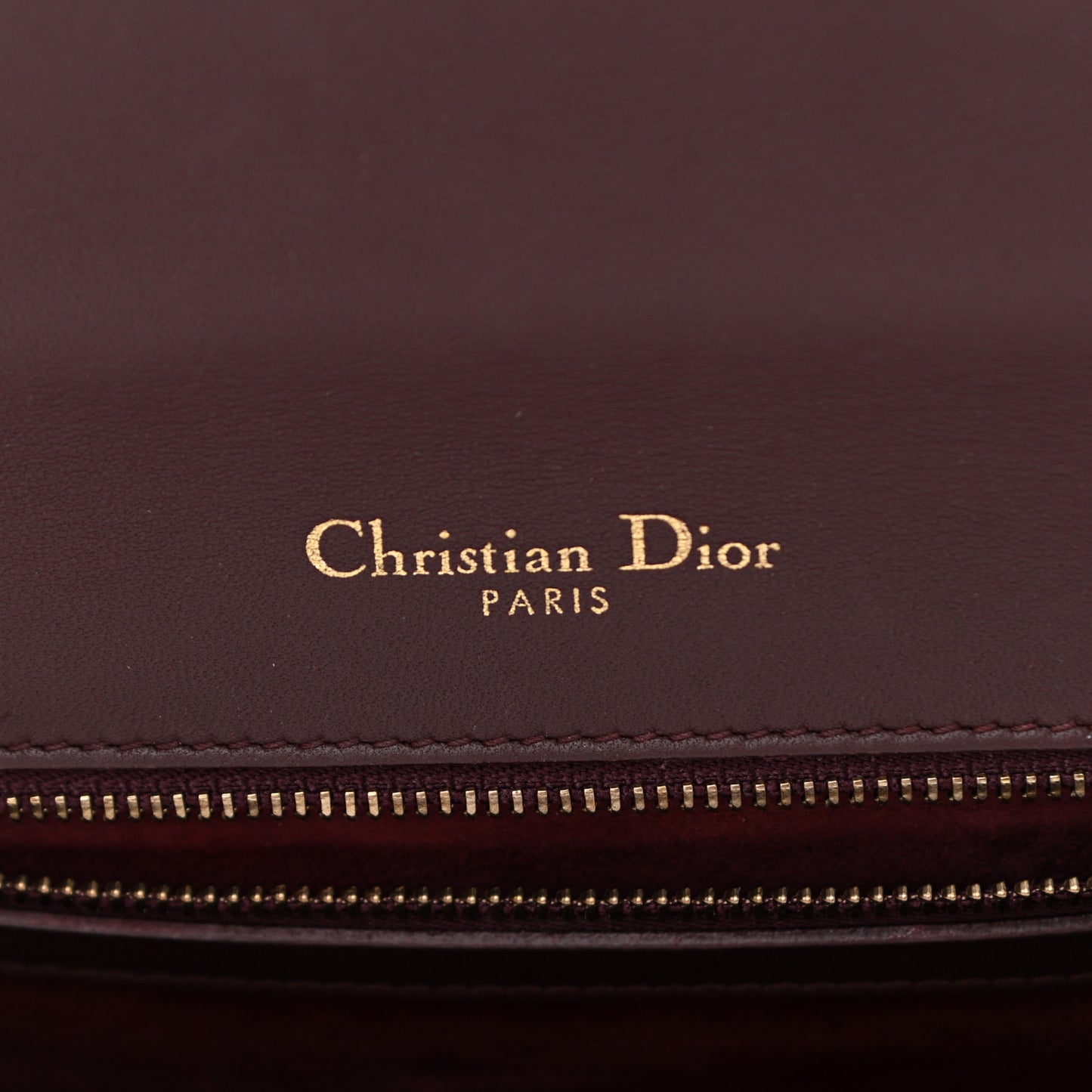 Calfskin Studded Medium Diorama Flap Bag Burgundy