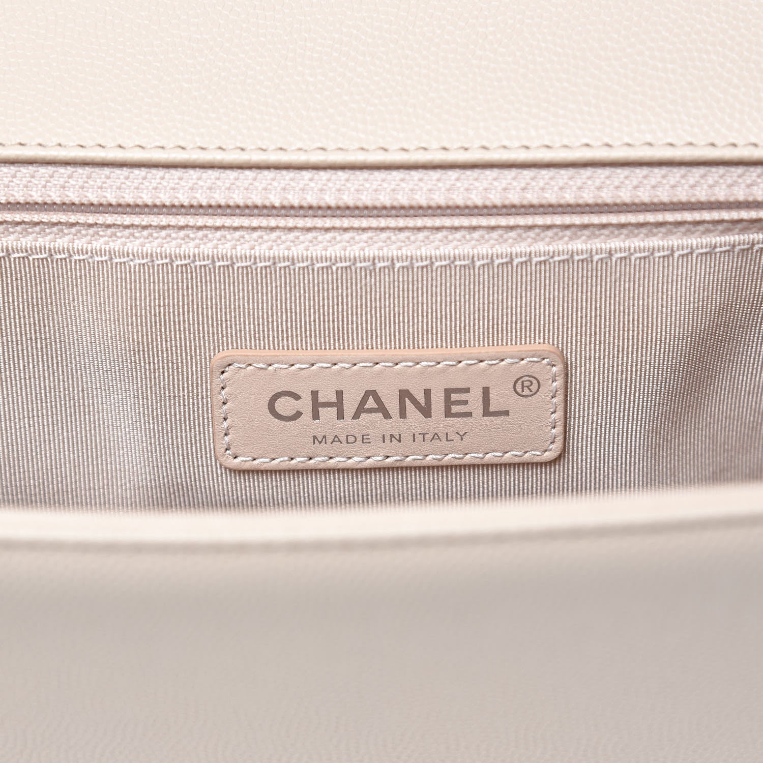 Chanel Caviar Chevron Quilted New Medium Boy Flap Light Beige 6 of 9