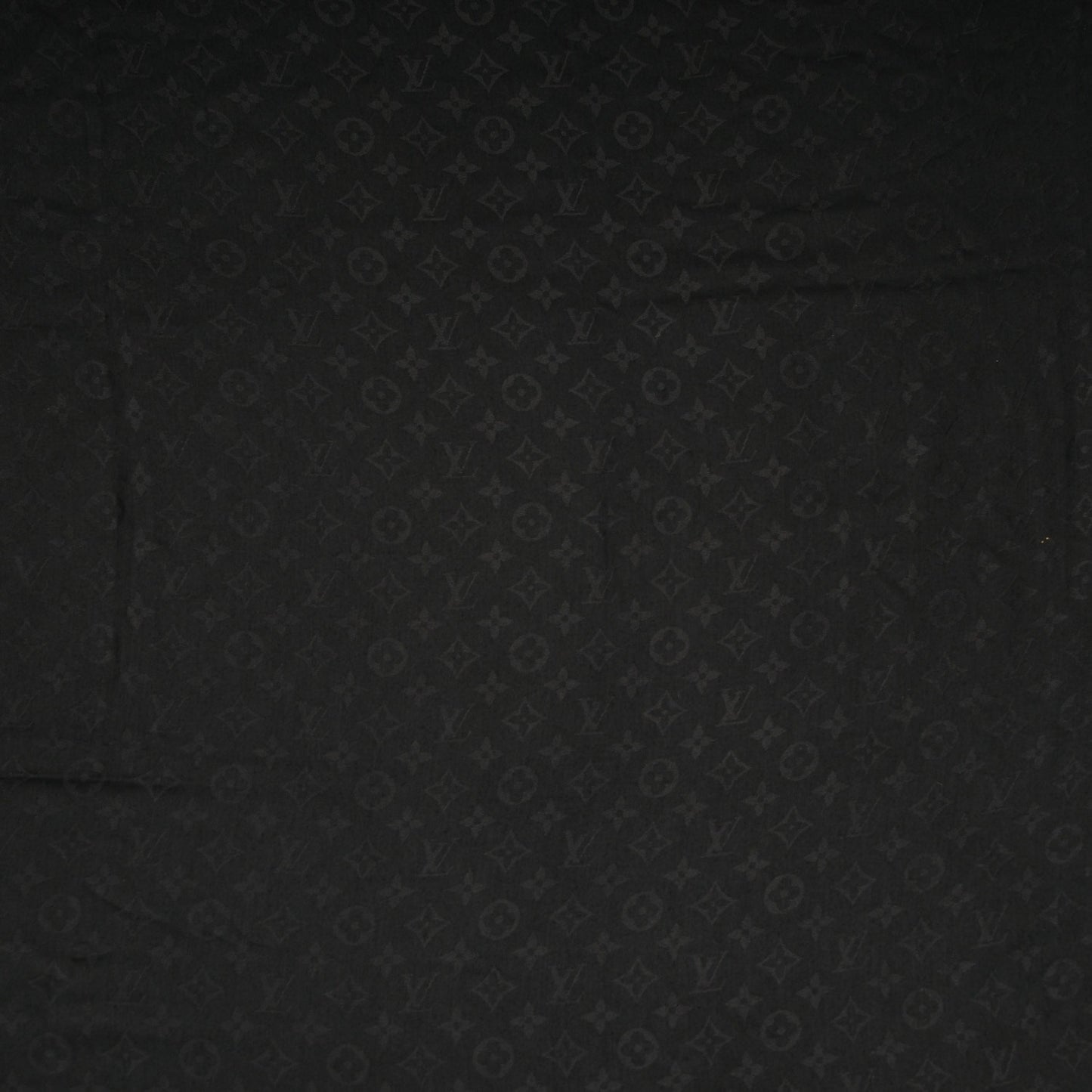 Silk Wool Monogram Shawl Black