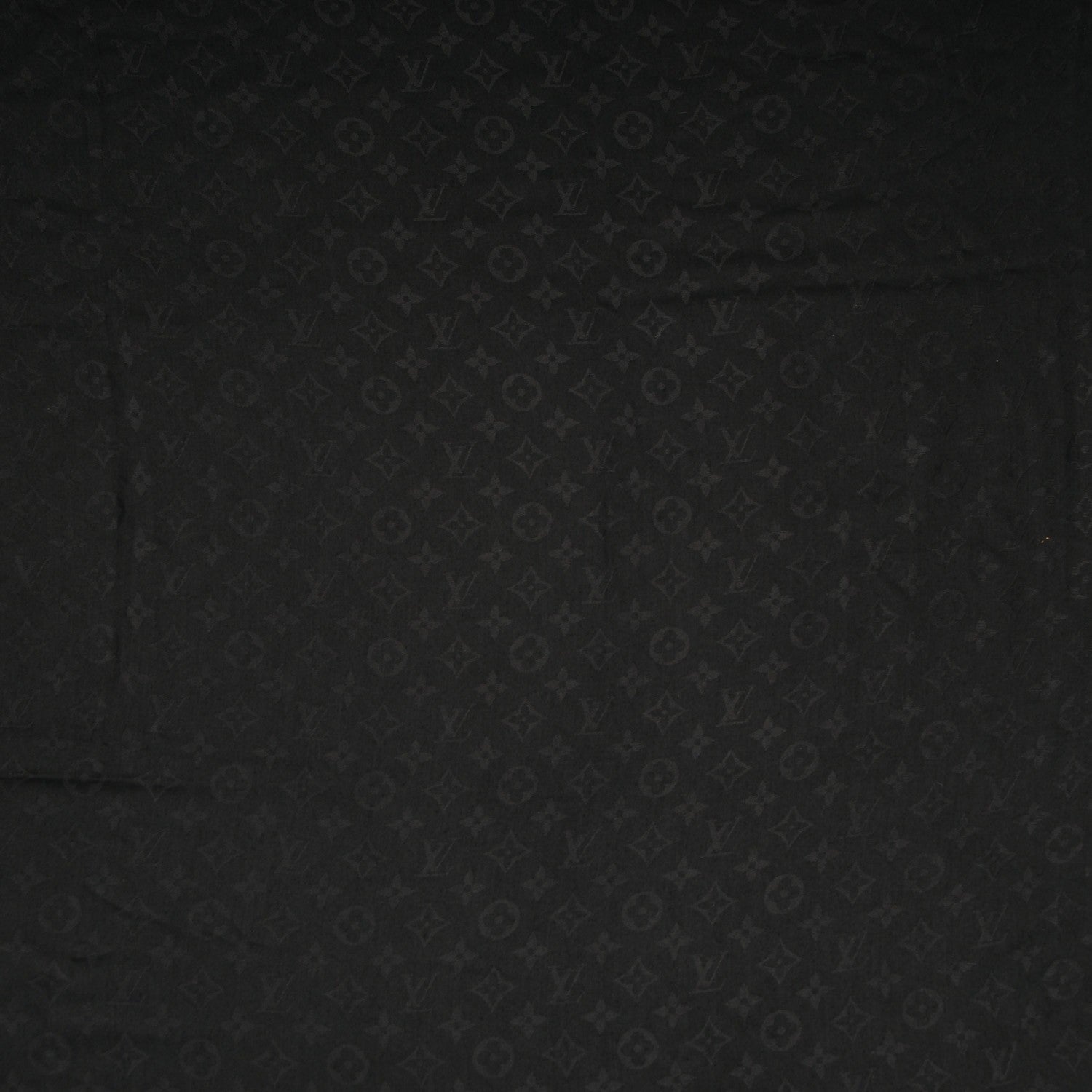 Louis Vuitton Silk Wool Monogram Shawl Black 1 of 7