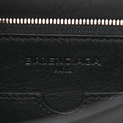 Balenciaga Nylon Jacquard Diagonal Logo Medium Scarf Lock Chain Shoulder Bag Black Red 6 of 9