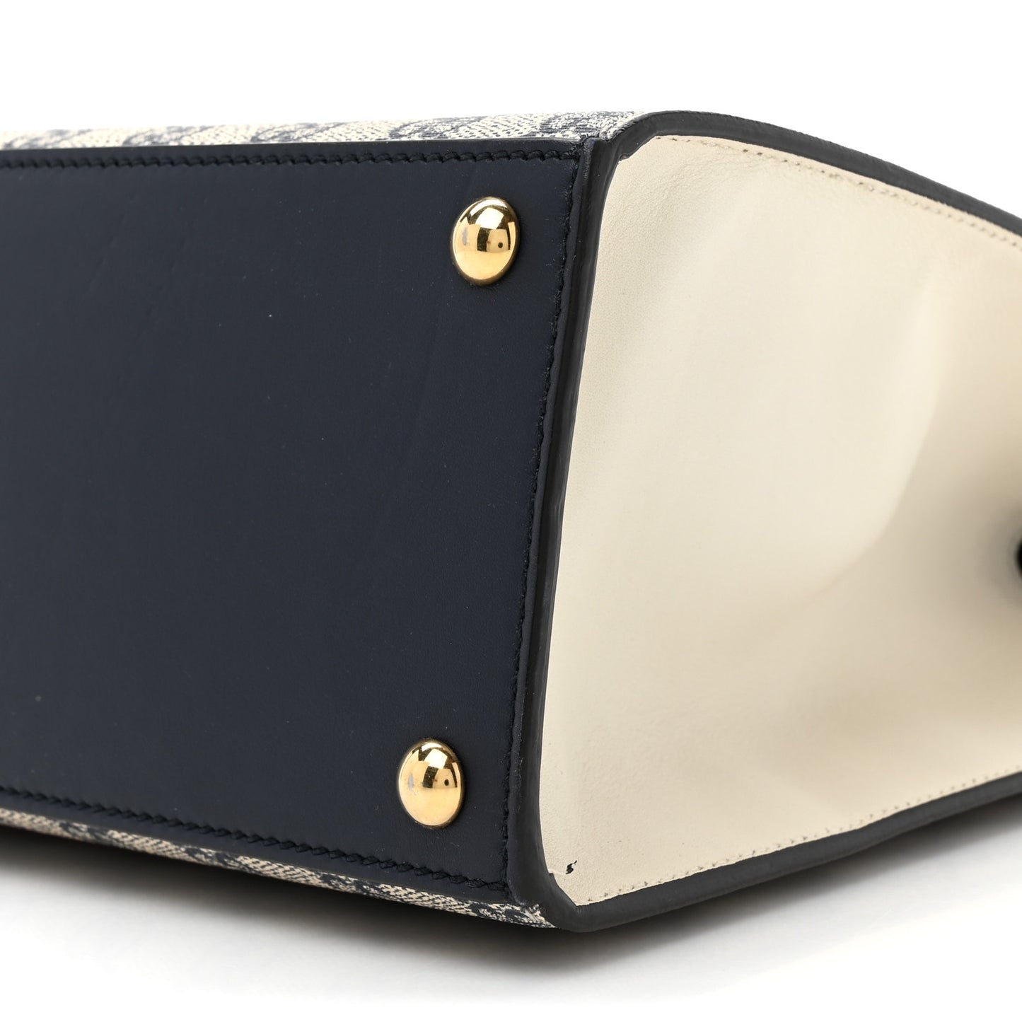 GG Supreme Monogram Calfskin Medium Padlock Top Handle Bag Beige Blue Mystic White Hibiscus Red