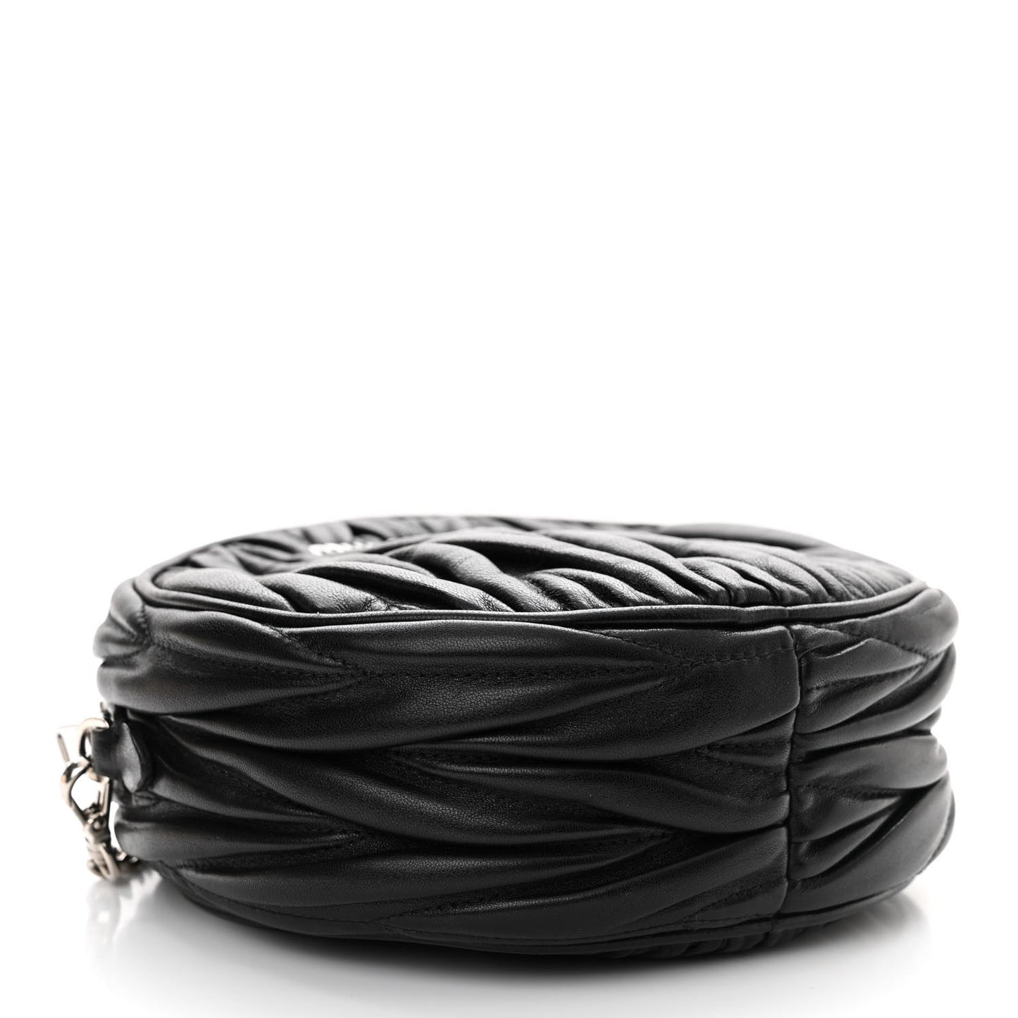 Nappa Matelasse Round Crossbody Black
