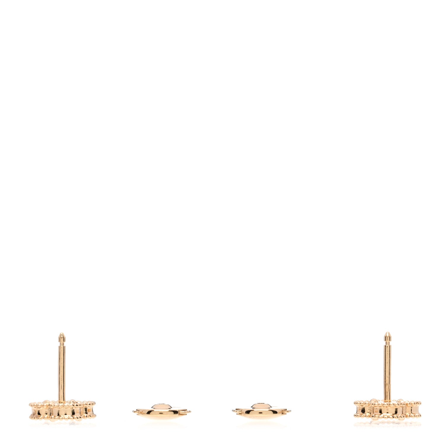 Van Cleef & Arpels 18K Yellow Gold Black Onyx Sweet Alhambra Earrings 3 of 5