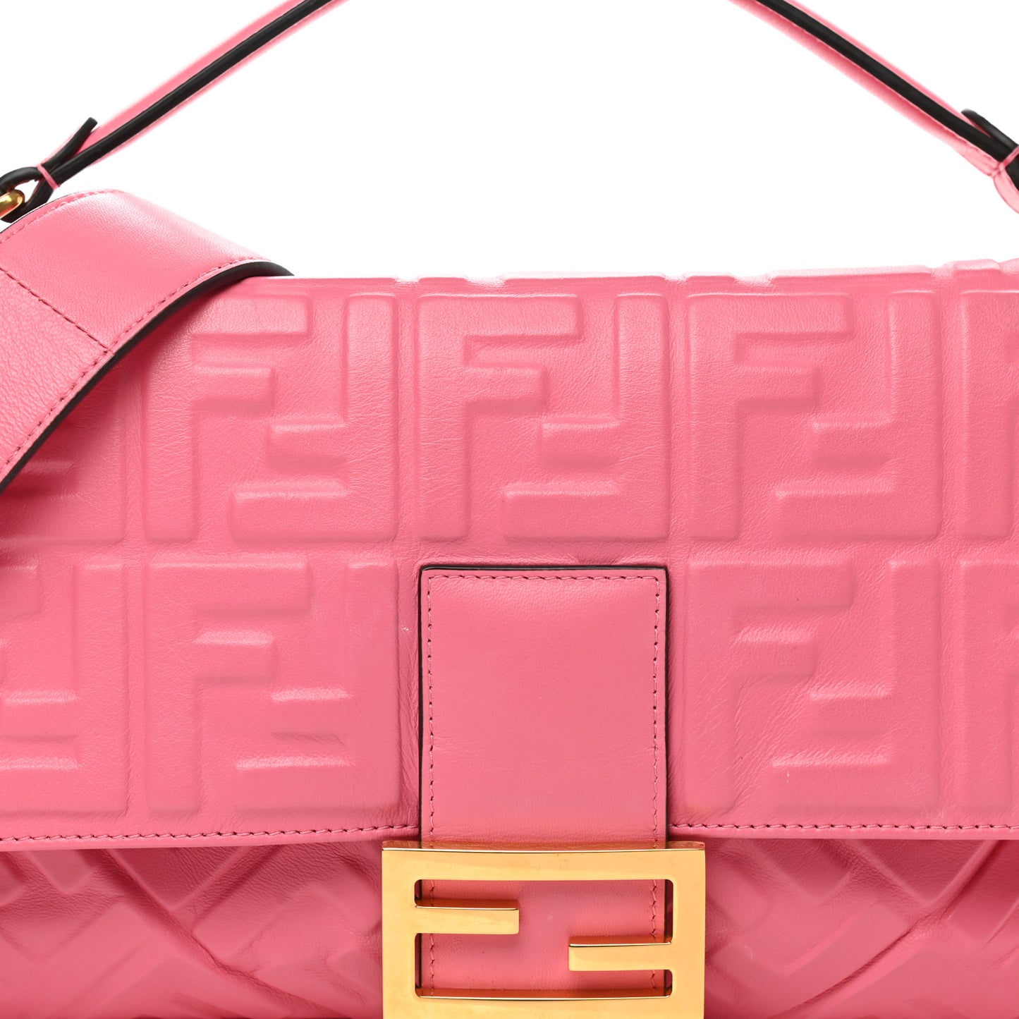Nappa FF 1974 Embossed Baguette Rosa Fluo