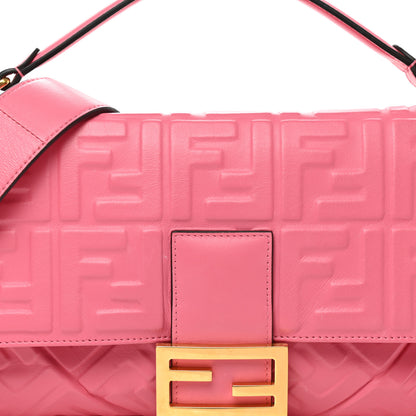 Fendi Nappa FF 1974 Embossed Baguette Rosa Fluo 8 of 15