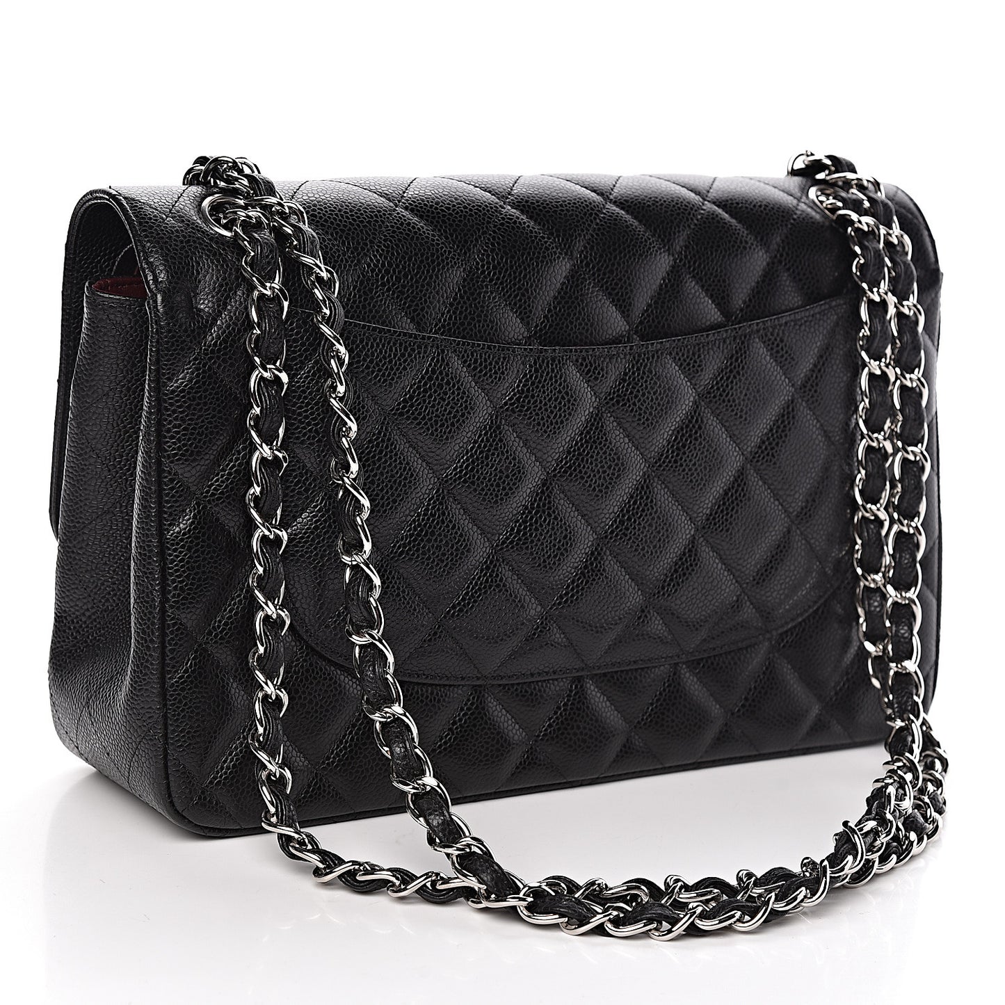 Caviar Quilted Jumbo Double Flap Black