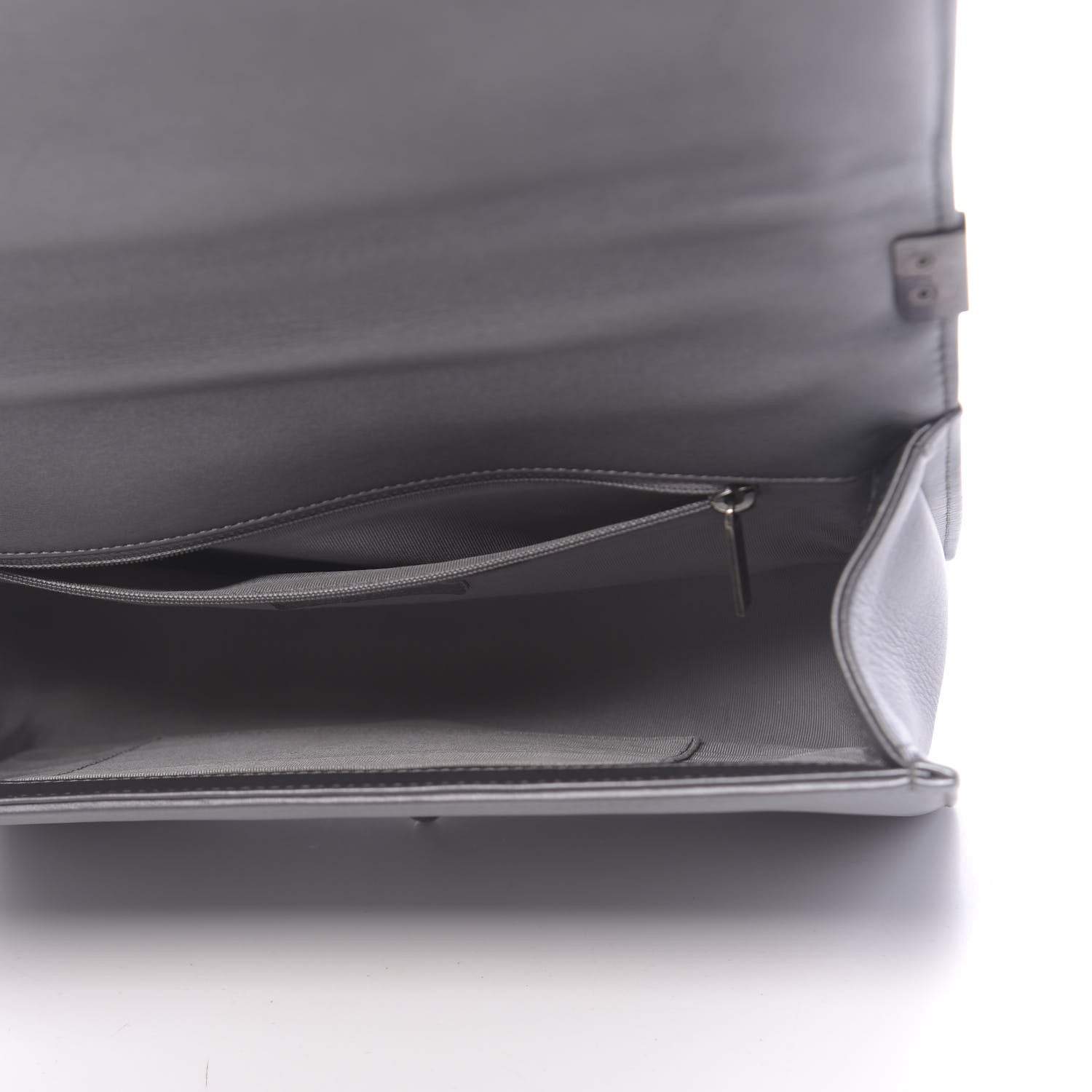 Chanel Metallic Calfskin Quilted New Medium Boy Flap Dark Silver 5 of 13