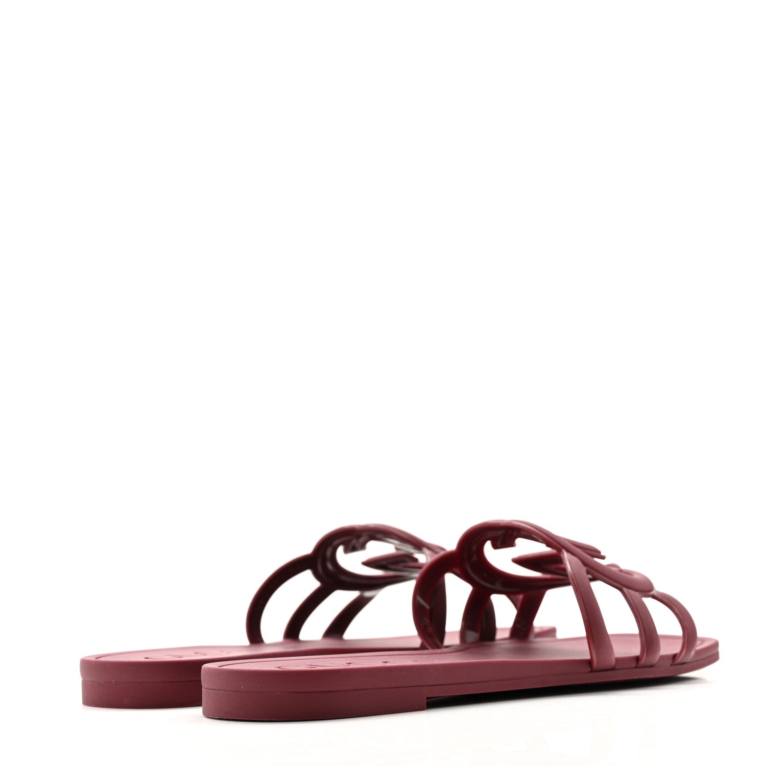 Gucci Rubber Interlocking G Womens Slide Sandals 35 Rosso Ancora 5 of 11