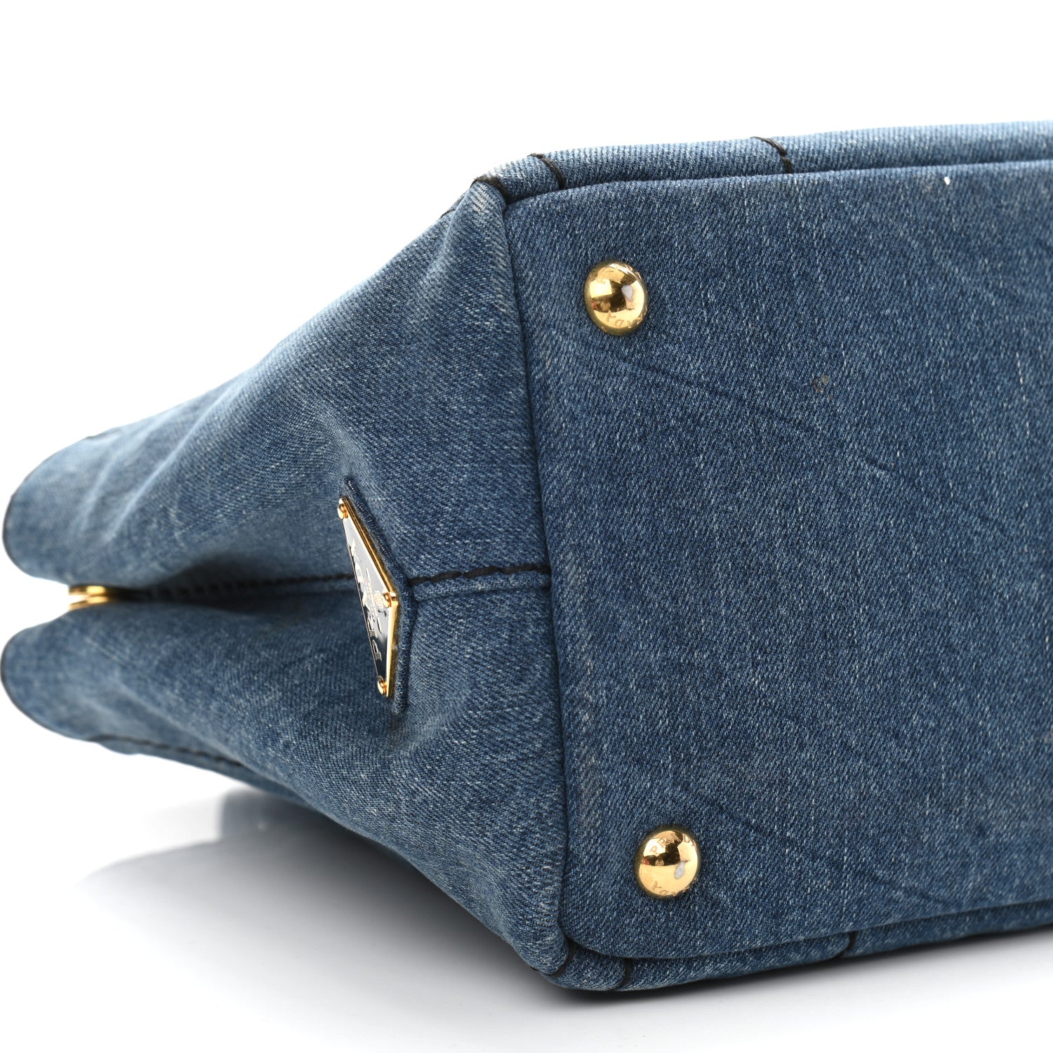 Prada Denim Small Logo Tote Bleu 10 of 11