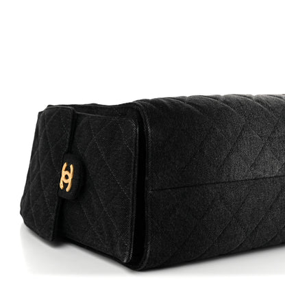 Chanel Washed Denim Quilted Small Chanel 25 Handbag Black 9 of 10
