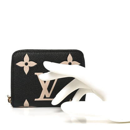 Louis Vuitton Empreinte Monogram Giant Zippy Coin Purse Black Beige 3 of 12