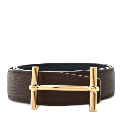 Hermes Epsom 40mm H d'Ancre Belt 80 32 Chocolate Black 1 of 5