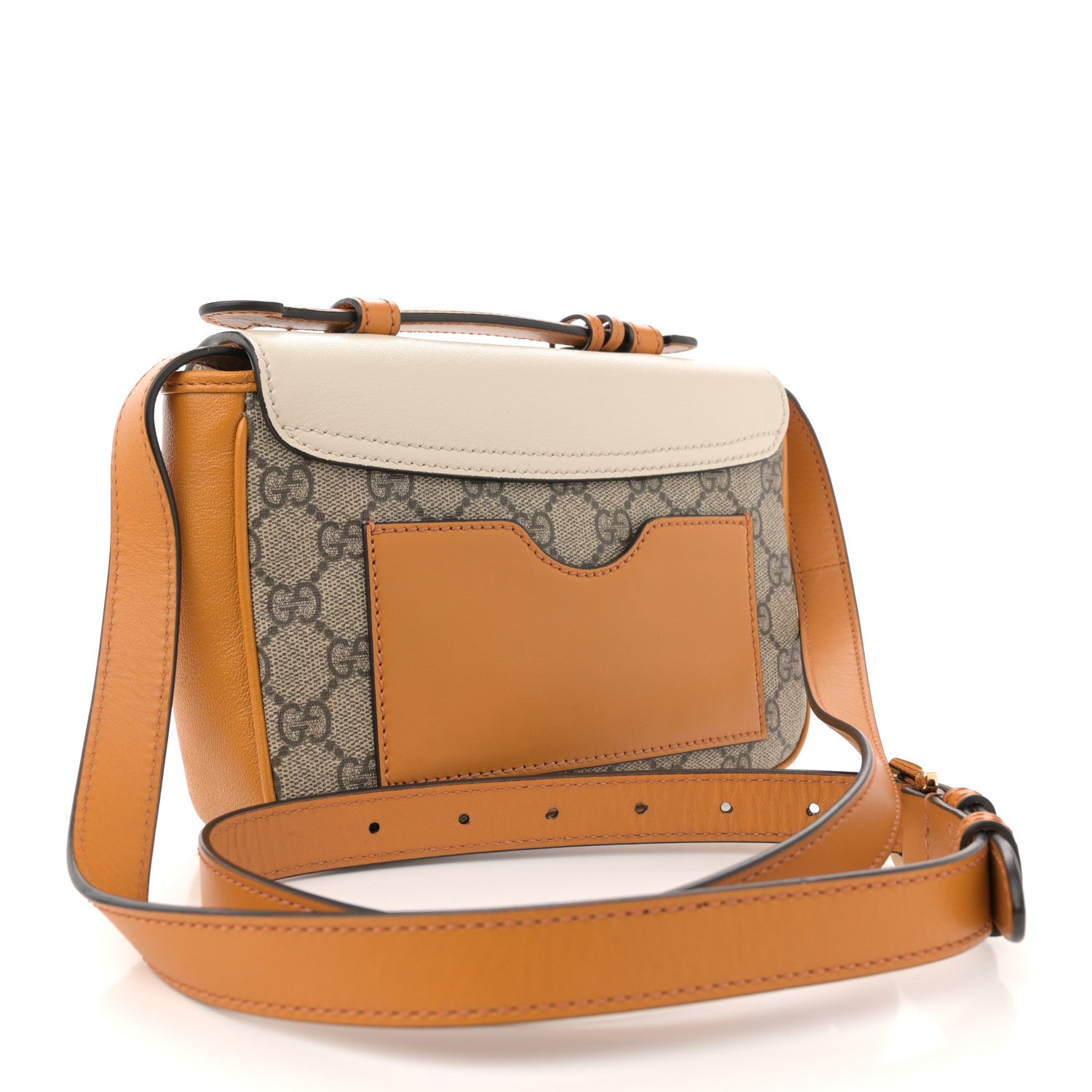 Gucci GG Supreme Monogram Calfskin Mini Padlock Flap Pocket Shoulder Bag Beige Mystic White Sun Oil 3 of 12