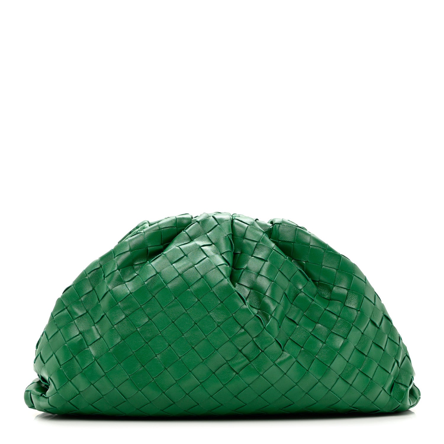 Bottega Veneta Nappa Maxi Intrecciato The Pouch Oversized Clutch Racing Green 1 of 7