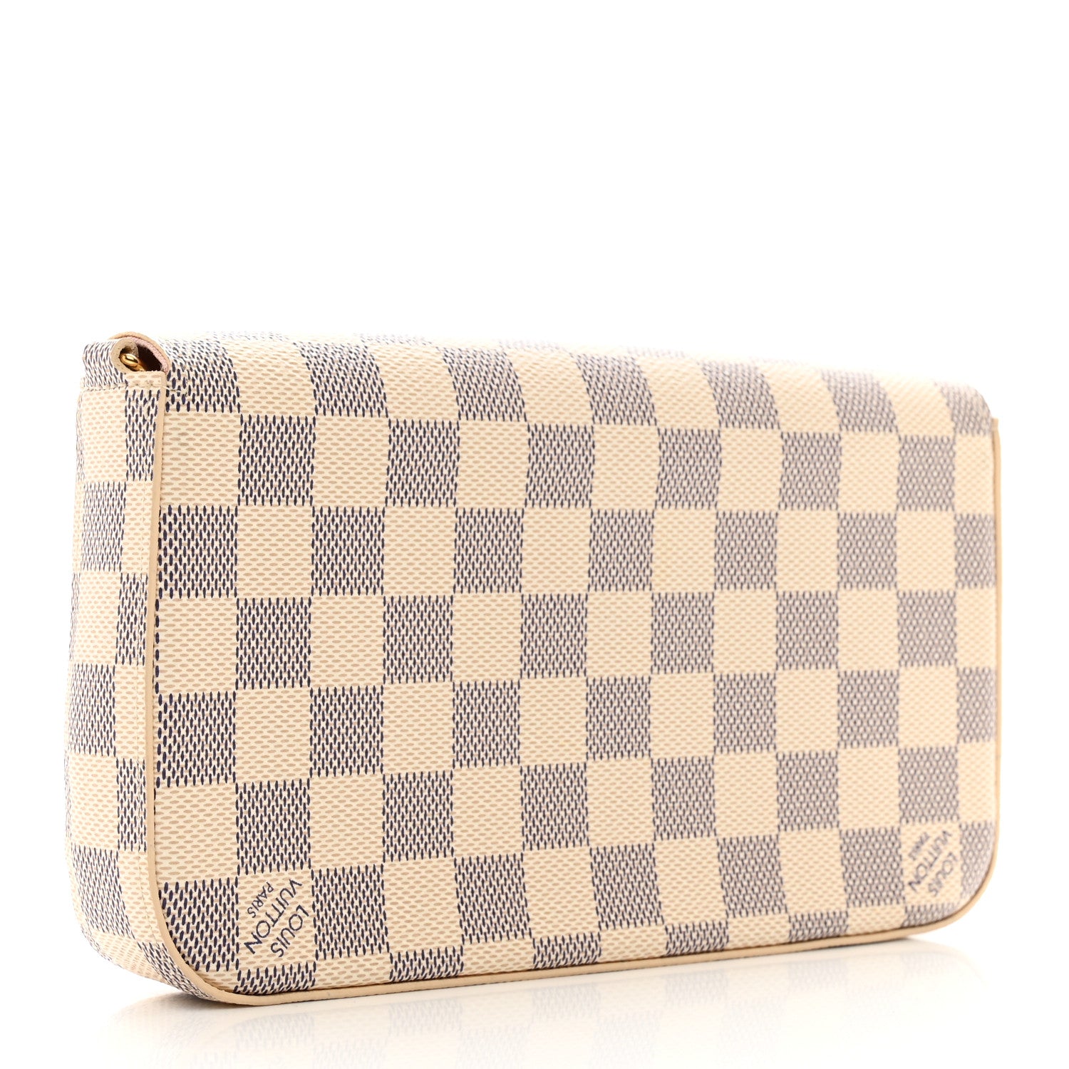 Louis Vuitton Damier Azur Pochette Felicie Chain Wallet Rose Ballerine 3 of 10