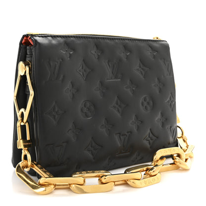Louis Vuitton Lambskin Embossed Monogram Coussin BB Black 3 of 9