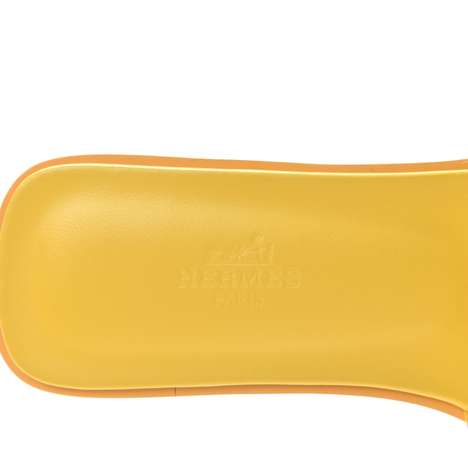 Hermes Calfskin Oran Sandals 37.5 Jaune Citron 8 of 10