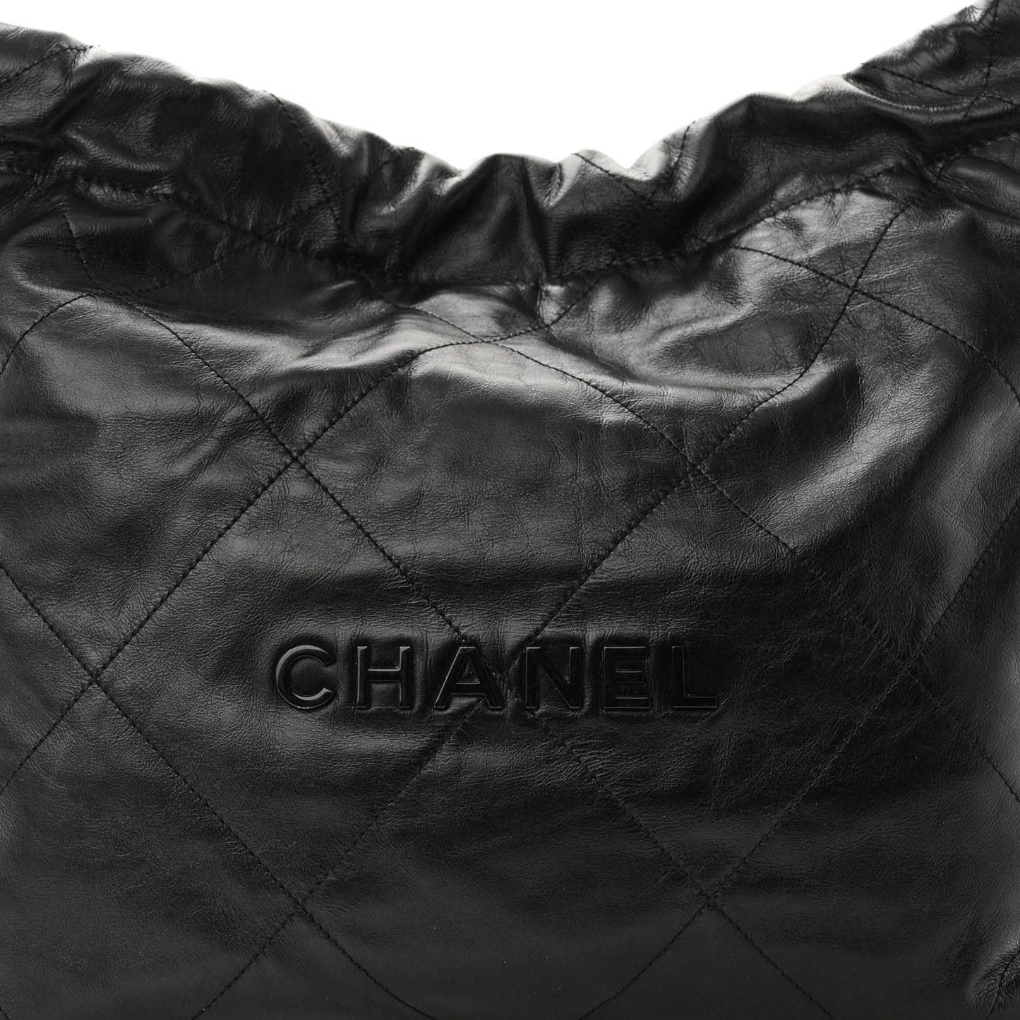 Shiny Calfskin Quilted Small Chanel 22 So Black