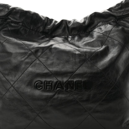 Chanel Shiny Calfskin Quilted Small Chanel 22 So Black 9 of 11