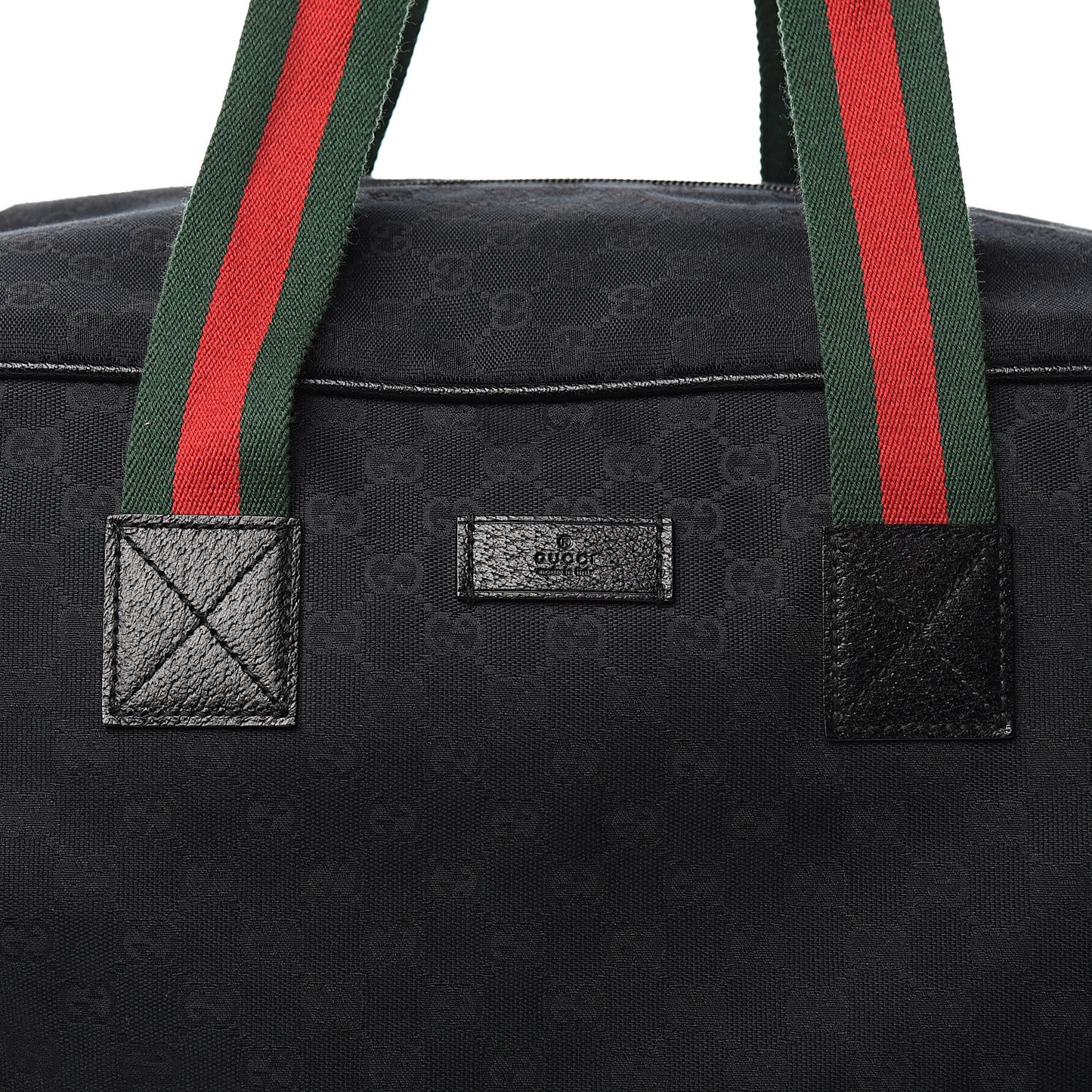 GG Monogram Web Large Collapsible Carry On Duffle Bag Black
