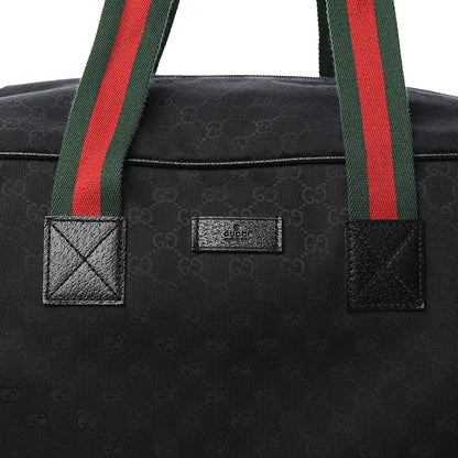 Gucci GG Monogram Web Large Collapsible Carry On Duffle Bag Black 9 of 9