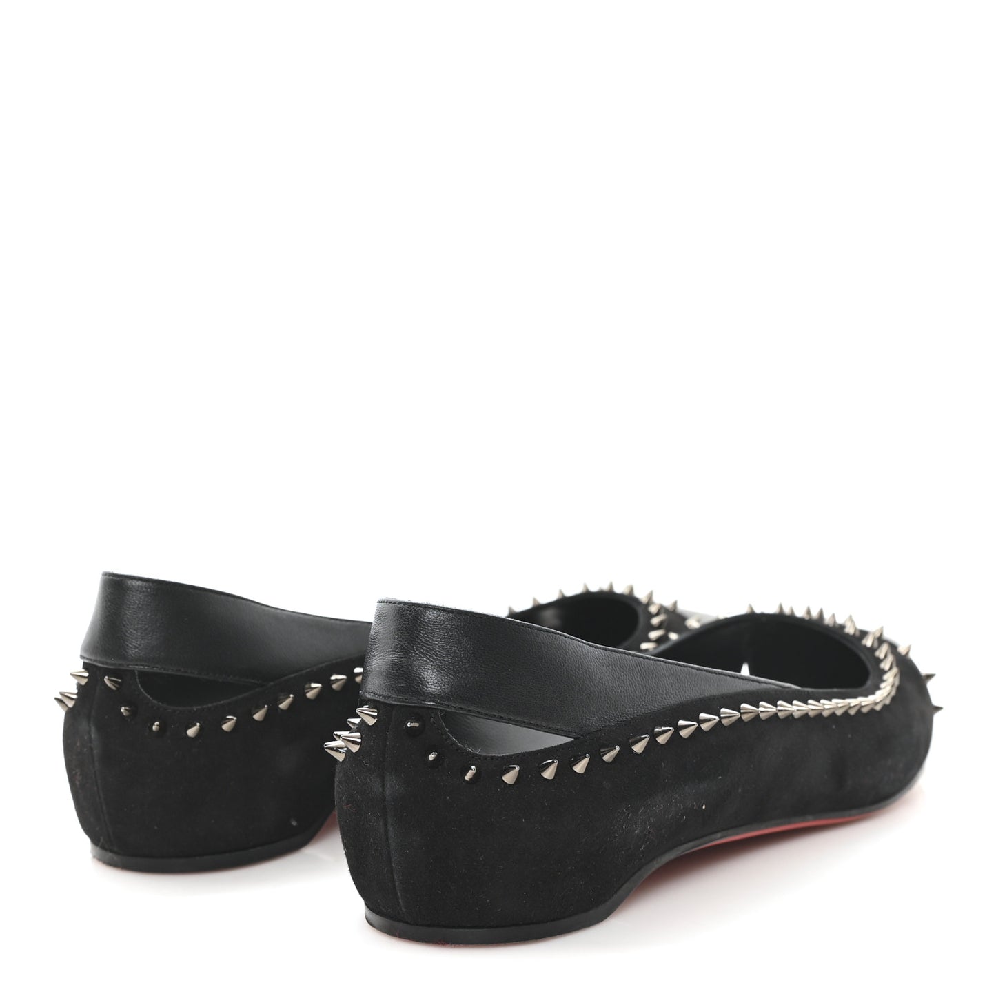 Nappa Suede Spikes Duvettina Ballerina Flats 38 Black