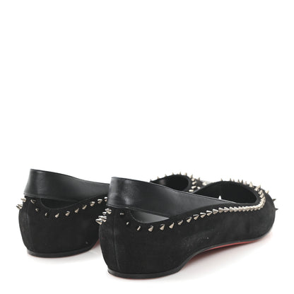 Christian Louboutin Nappa Suede Spikes Duvettina Ballerina Flats 38 Black 5 of 9