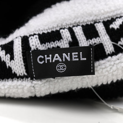Chanel Cashmere CC Beanie Hat Ecru Black 4 of 5