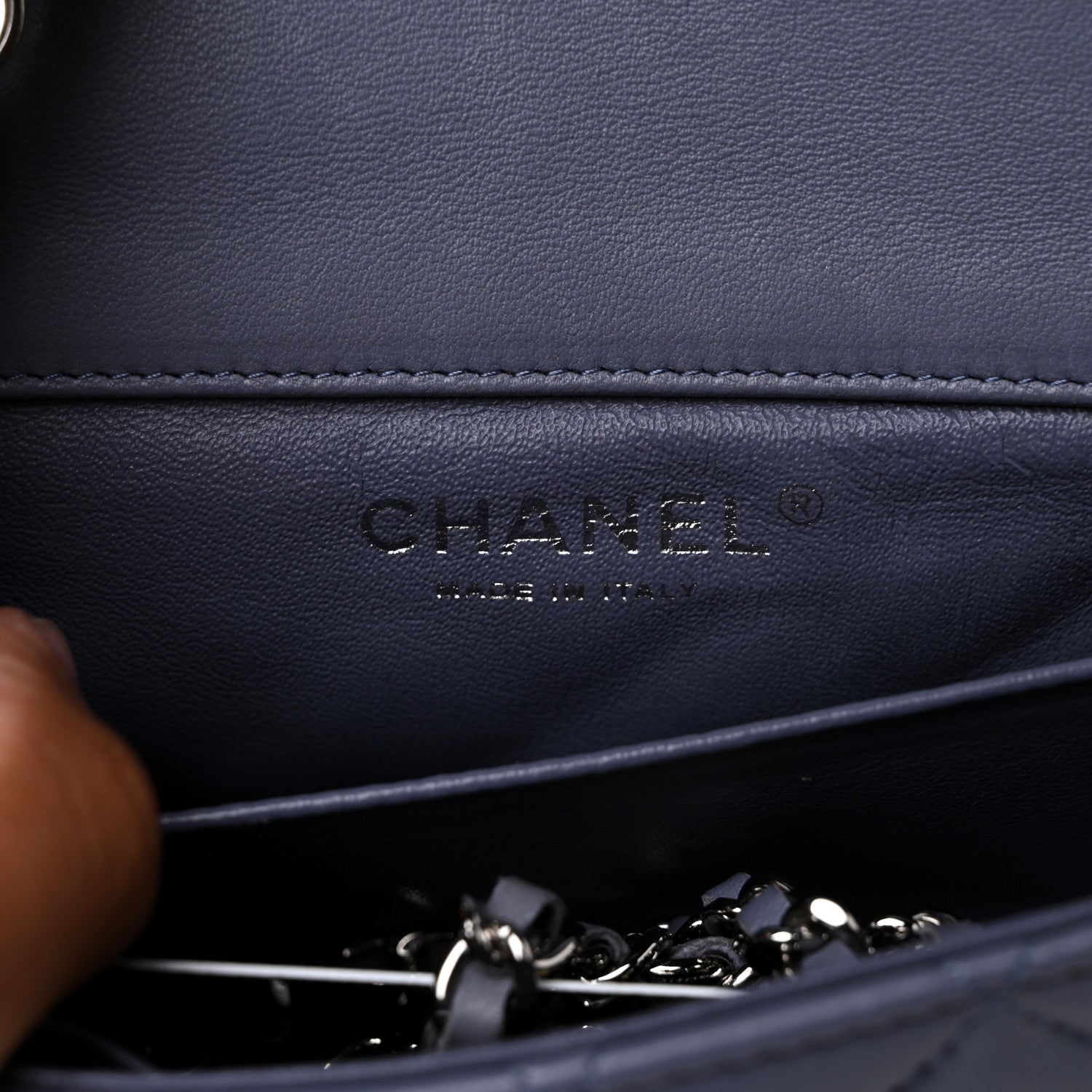 Chanel Lambskin Quilted Extra Mini Rectangular Flap Blue 5 of 9