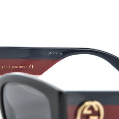 Gucci Acetate Web Oversized Frame Rectangle Sunglasses GG0276S Black 6 of 9