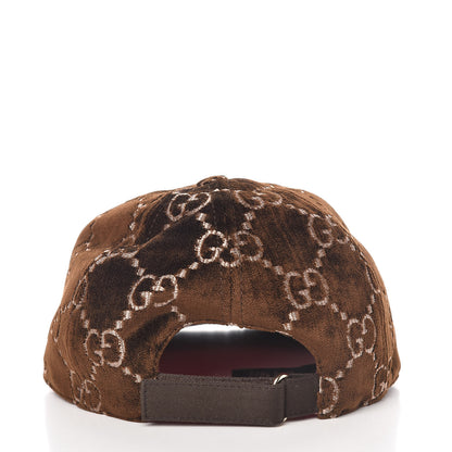 Gucci Velvet GG Monogram Baseball Cap S Brown 5 of 9