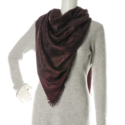 Louis Vuitton Wool Silk Monogram Shawl Amarante 3 of 5