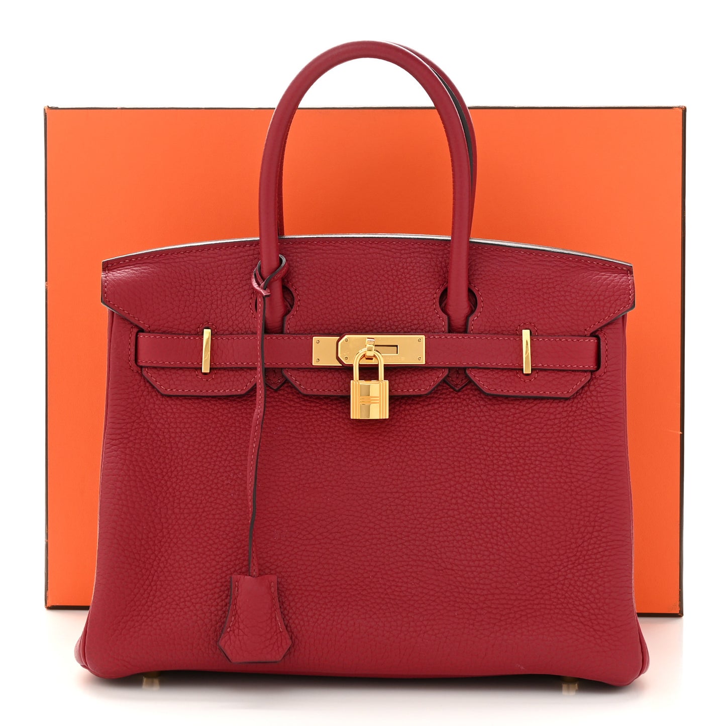 Taurillon Clemence Birkin 30 Rouge Grenat