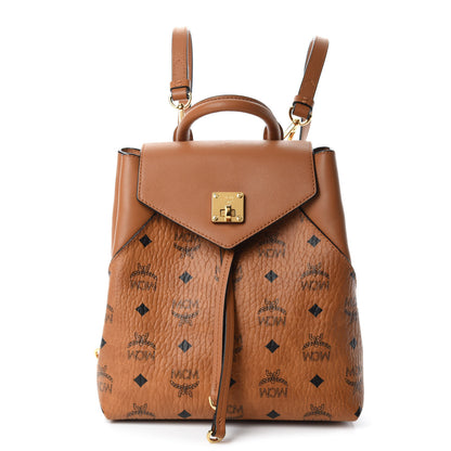 MCM Visetos Small Essential Backpack Cognac 4 of 13