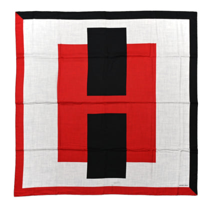 Hermes Cashmere Silk Encadre H Passant Giant Scarf 140 Gris Chien Rouge Black 1 of 4
