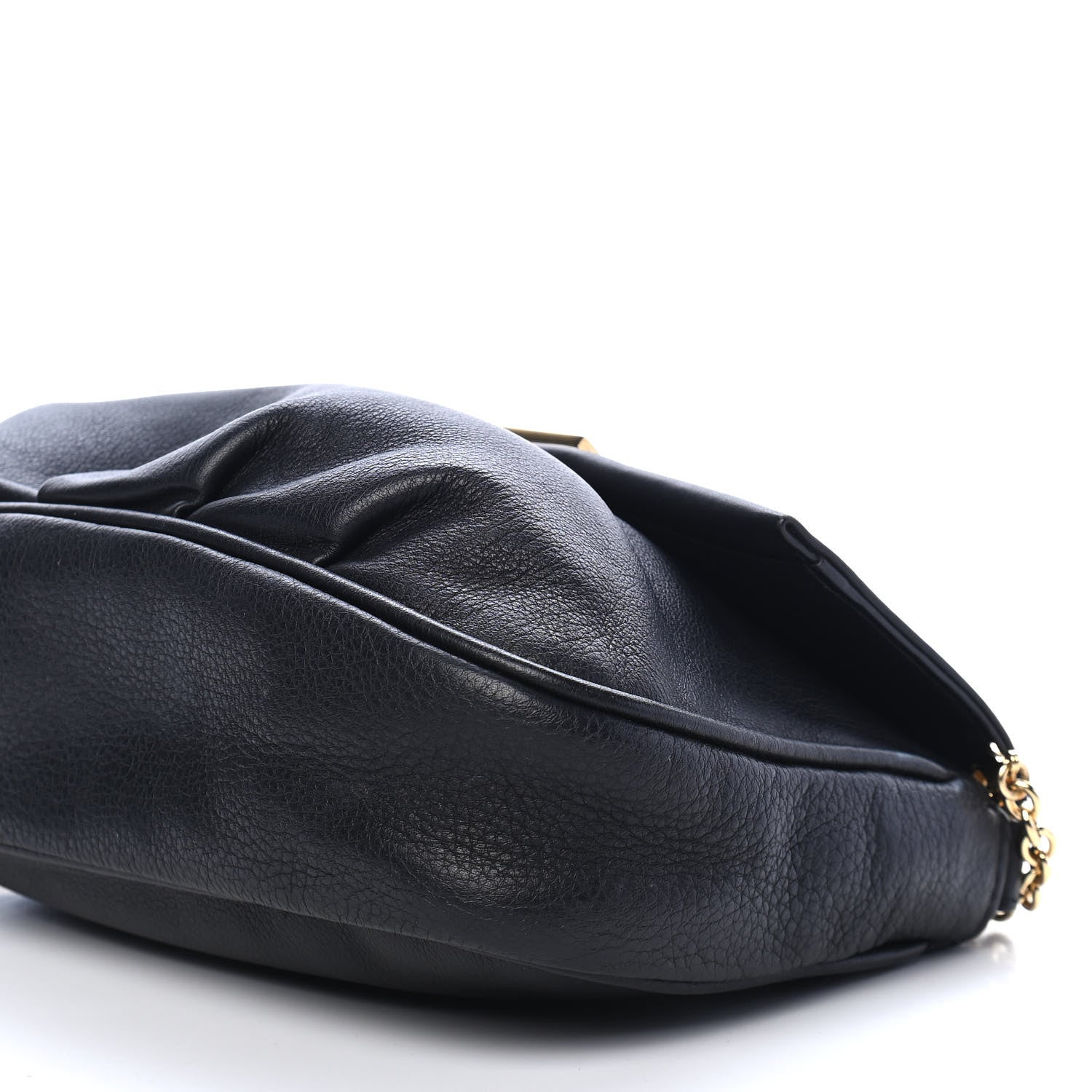 Fendi Vitello Flamingo Enamel Fendista Pouchette Crossbody Black 9 of 10