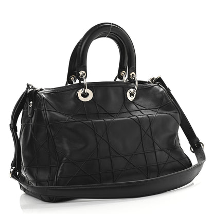 Christian Dior Lambskin Cannage Granville Polochon Black 2 of 11