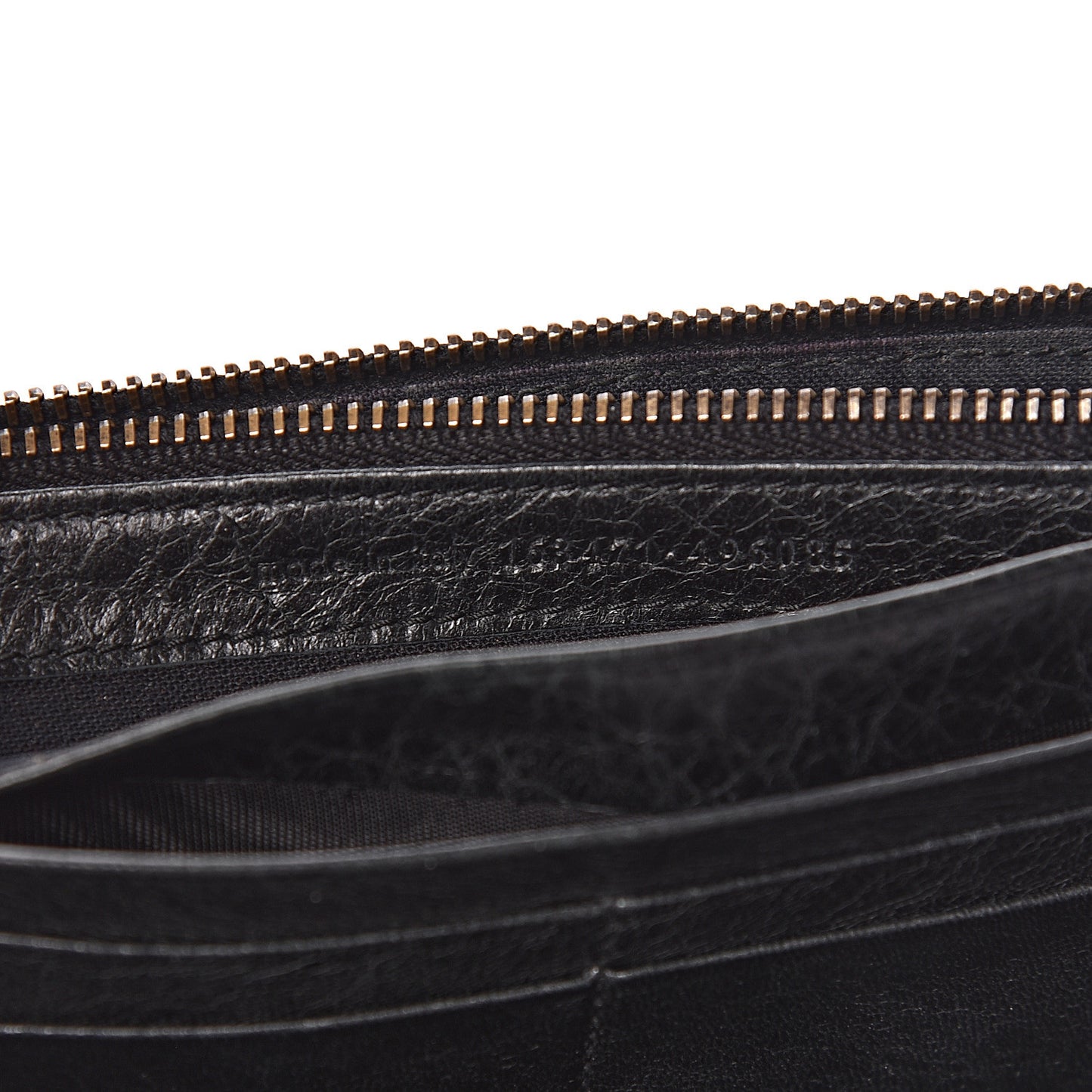 Agneau Classic Gold Hardware Money Wallet Black