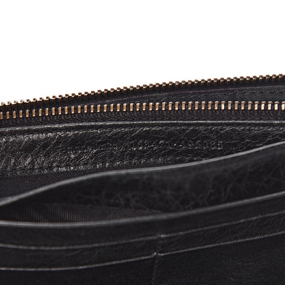 Balenciaga Agneau Classic Gold Hardware Money Wallet Black 7 of 18