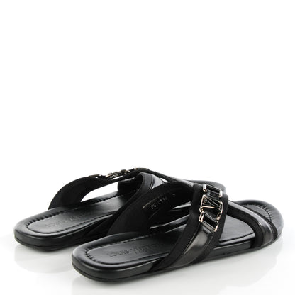 Louis Vuitton Leather Atoll Thong Sandals 9 Black 5 of 10