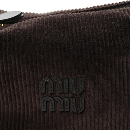 Miu Miu Corduroy Pouch Bag Ebony Baltic Blue 7 of 10