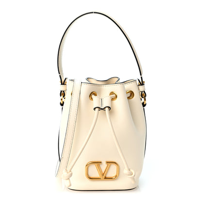Valentino Garavani Nappa Mini VLogo Signature Bucket Bag Light Ivory 1 of 9