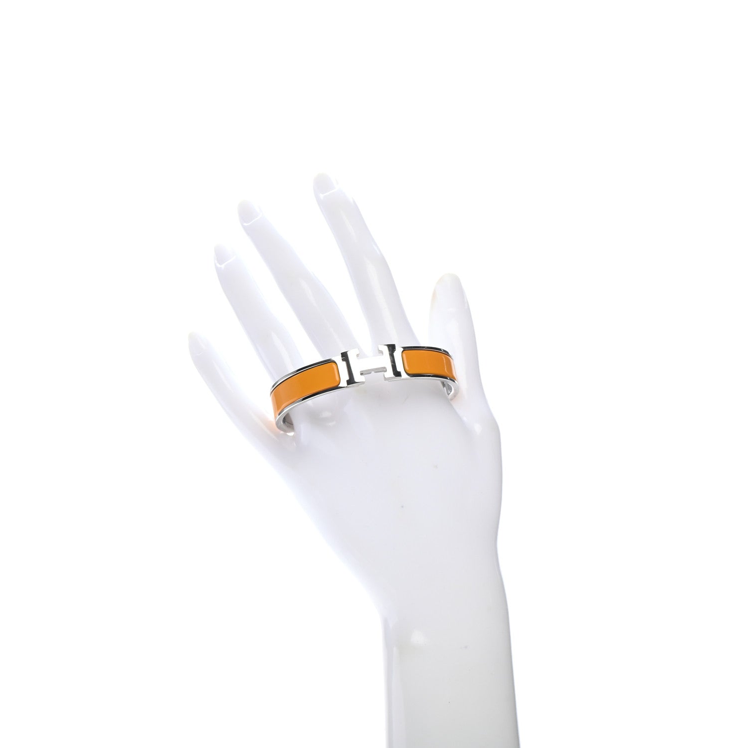 Hermes Enamel Narrow Clic Clac H Bracelet GM Jaune Madras 2 of 4