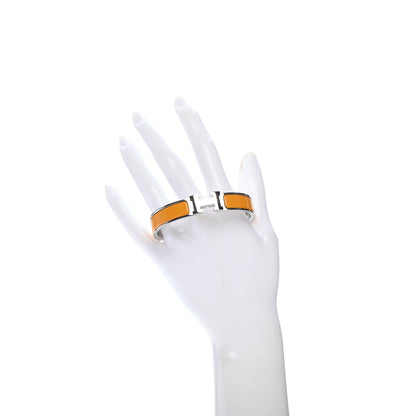 Hermes Enamel Narrow Clic Clac H Bracelet GM Jaune Madras 2 of 4