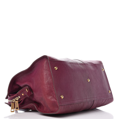 Saint Laurent Sheepskin Large Cabas ChYc Black Cherry 4 of 15