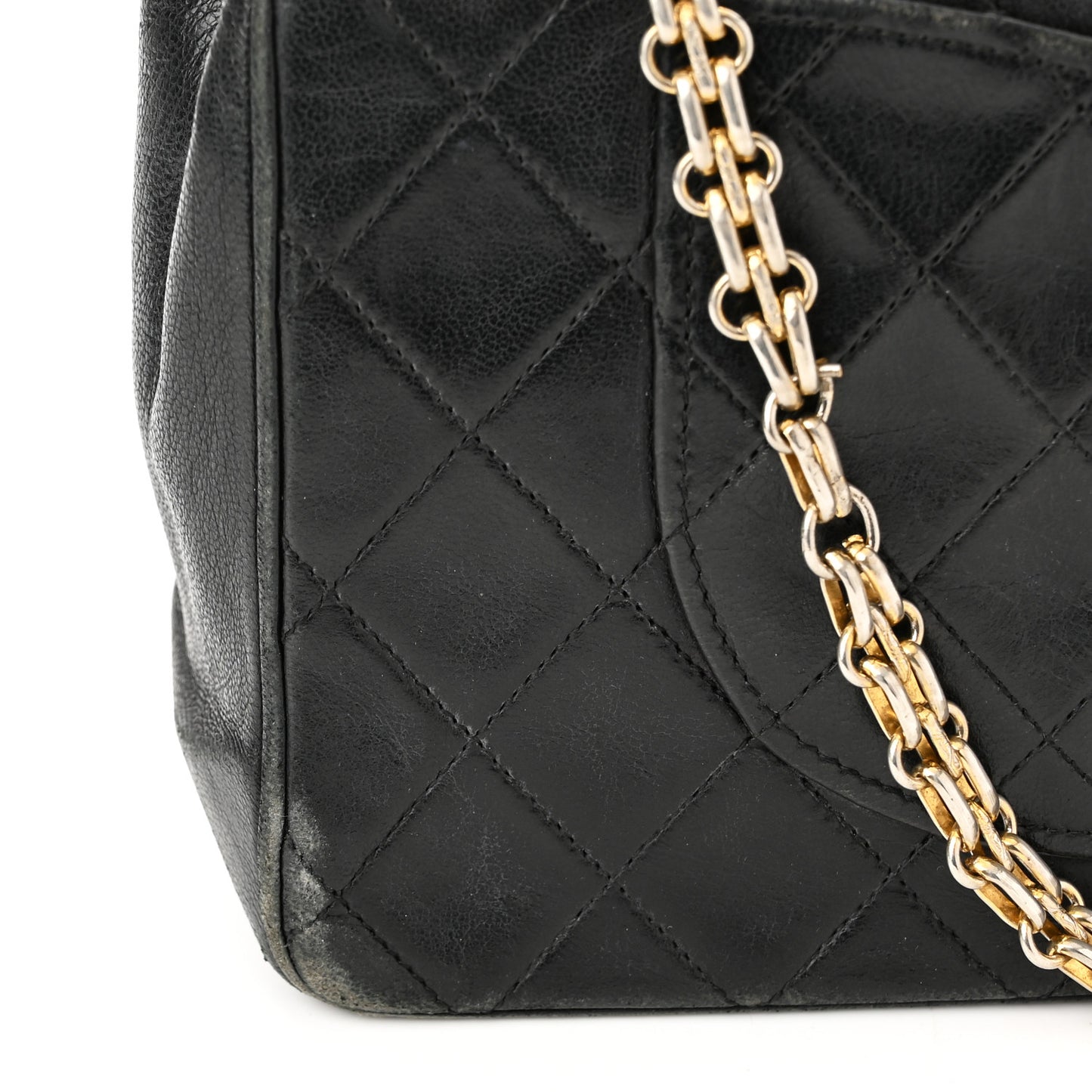 Lambskin Quilted Medium Bijoux Chain Double Flap Black