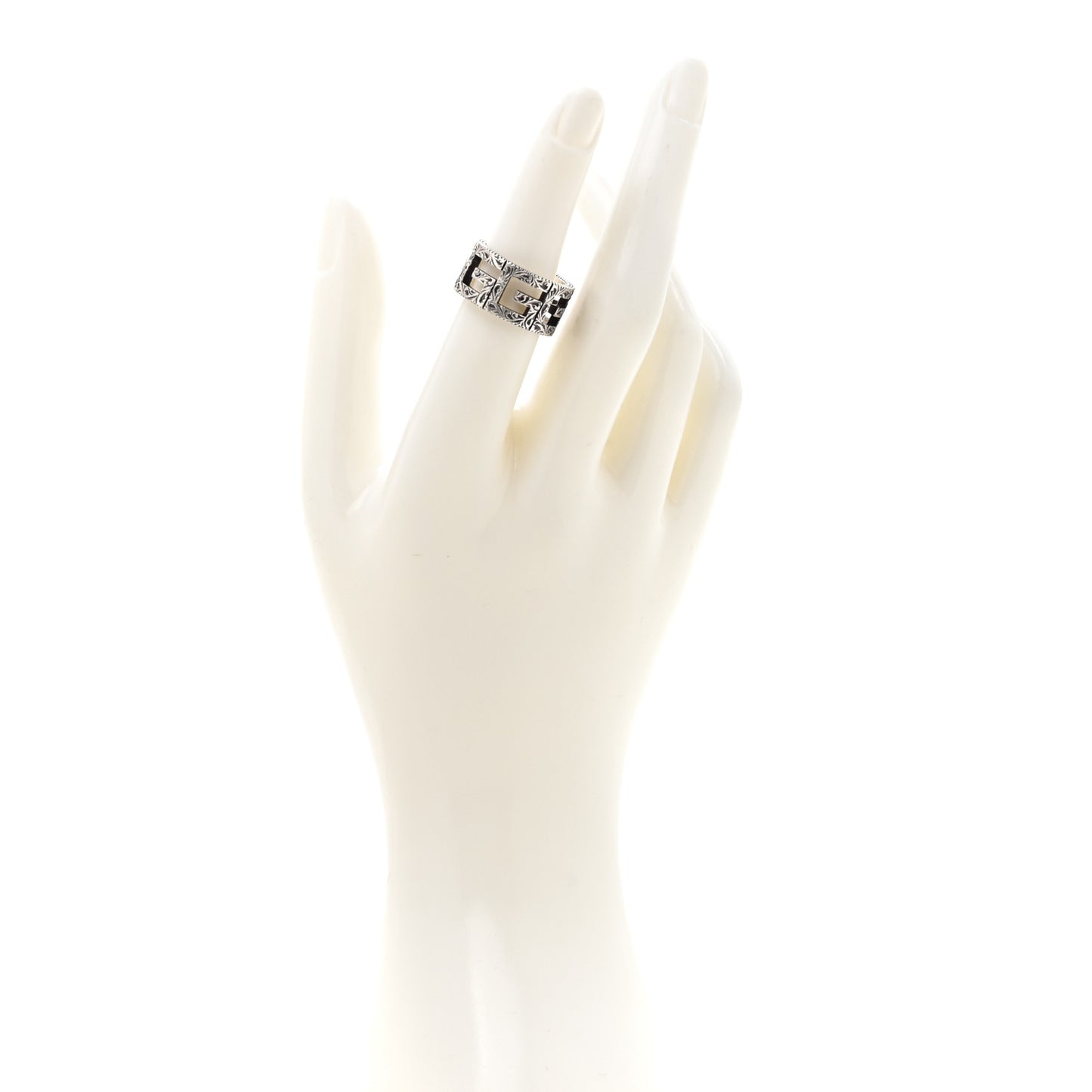 Sterling Silver Wide Square G Band Ring 53 6.5