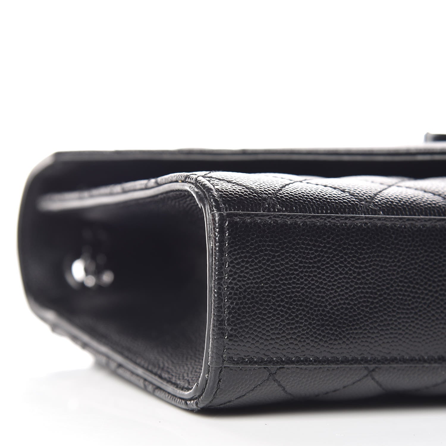Saint Laurent Grain De Poudre Textured Mixed Matelasse Triquilt Medium Monogram Satchel Black 5 of 10