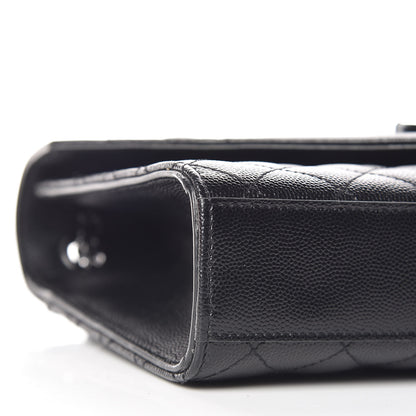 Saint Laurent Grain De Poudre Textured Mixed Matelasse Triquilt Medium Monogram Satchel Black 5 of 10